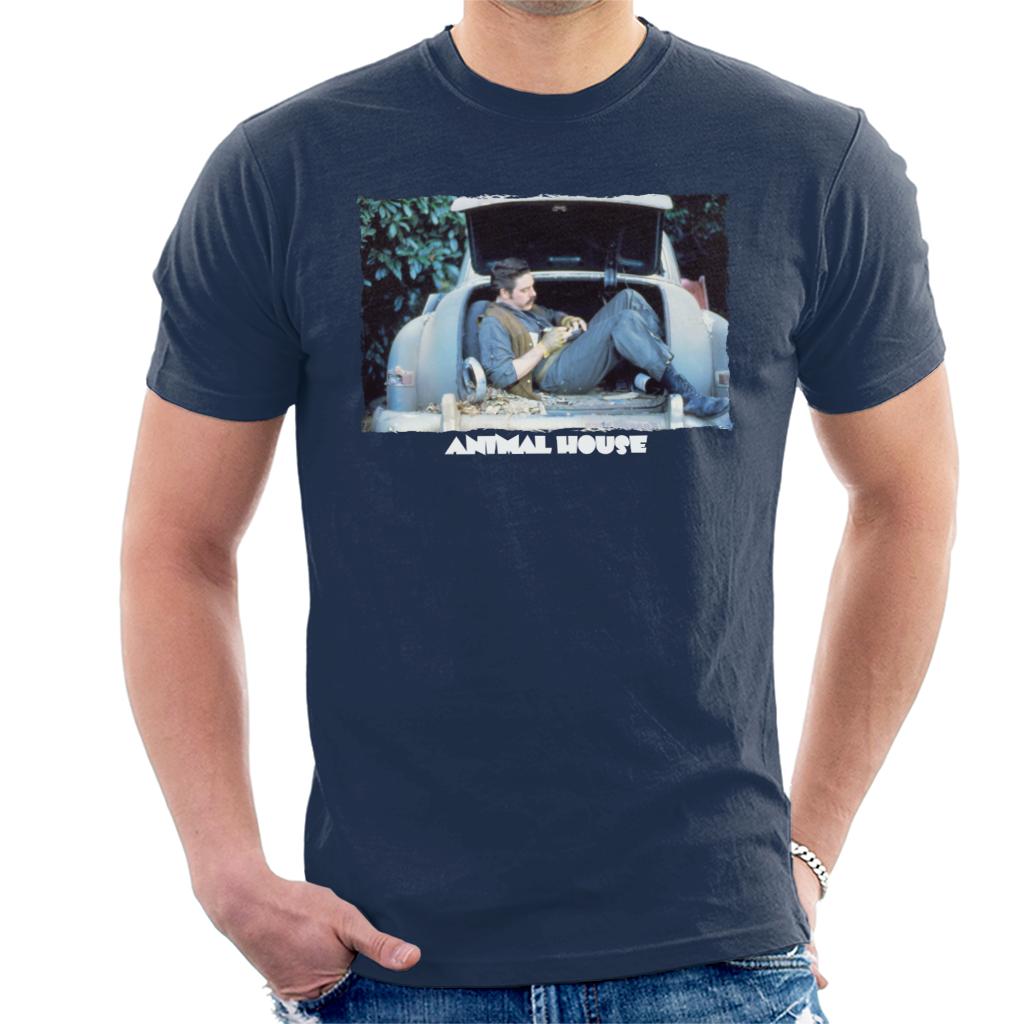 Animal House Daniel Simpson Sitting In Car Boot Men's T-Shirt-ALL + EVERY