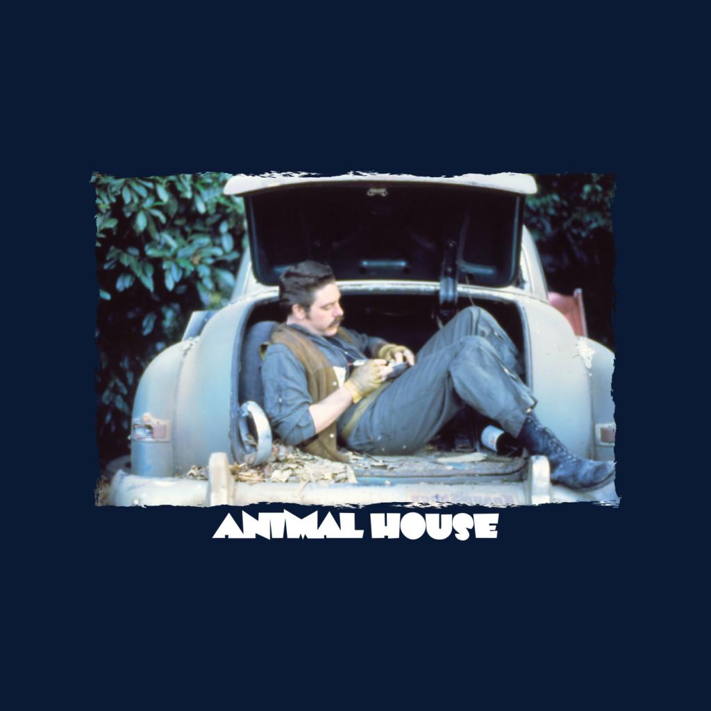Animal House Daniel Simpson Sitting In Car Boot Men's T-Shirt-ALL + EVERY
