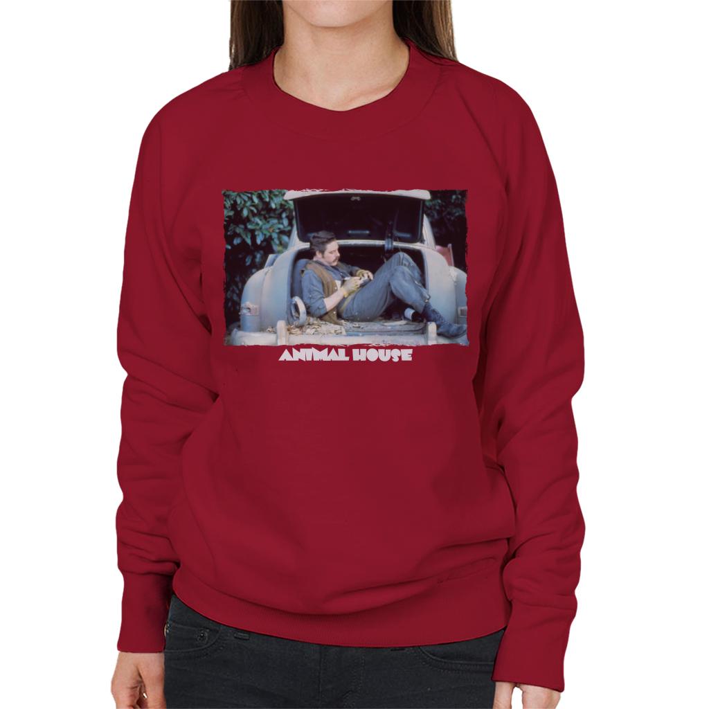 Animal House Daniel Simpson Sitting In Car Boot Women's Sweatshirt-ALL + EVERY