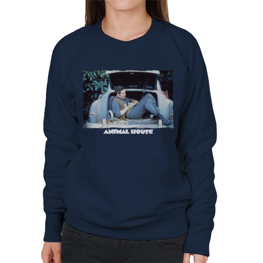 Animal House Daniel Simpson Sitting In Car Boot Women's Sweatshirt-ALL + EVERY