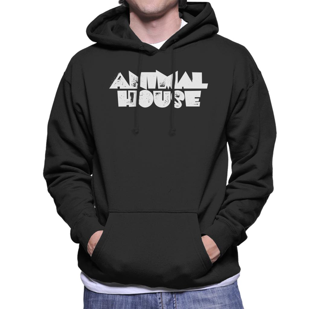 Animal House White Logo Men's Hooded Sweatshirt-ALL + EVERY