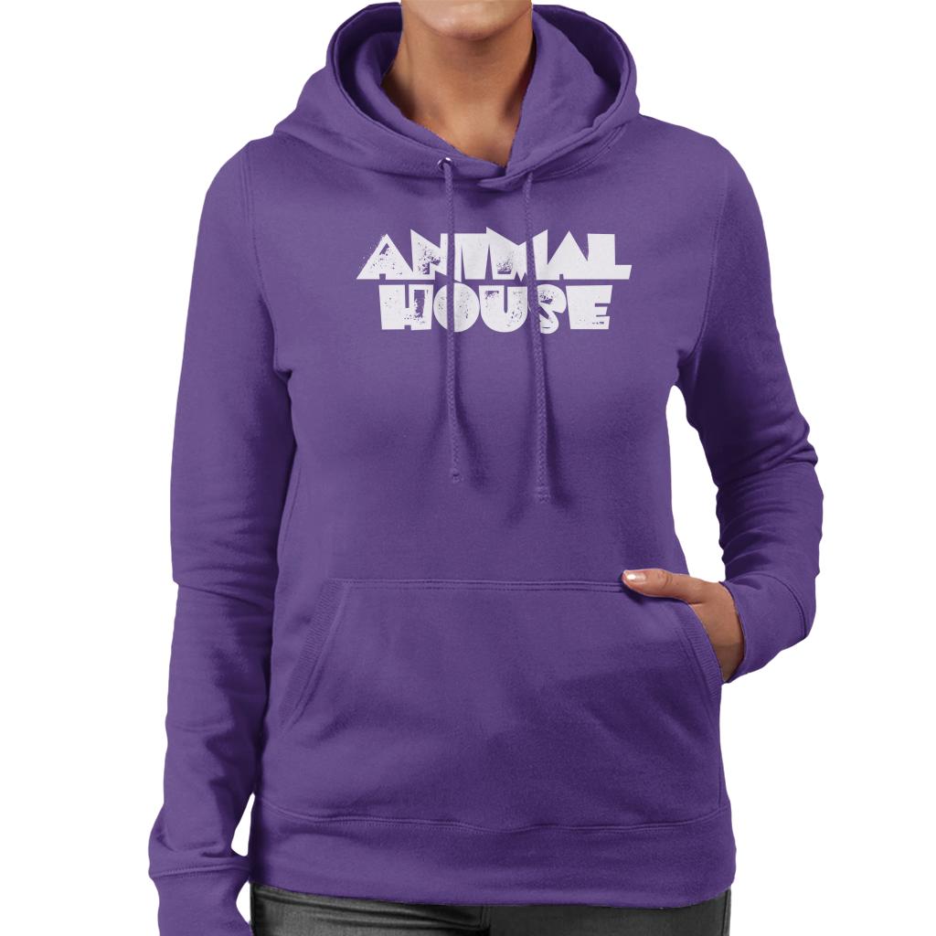 Animal House White Logo Women's Hooded Sweatshirt-ALL + EVERY