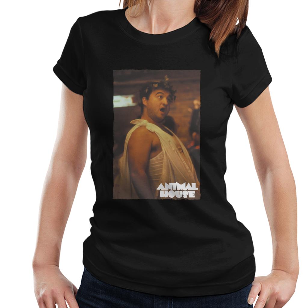 Animal House John Bluto Blutarsky Dressed In Toga Women's T-Shirt-ALL + EVERY