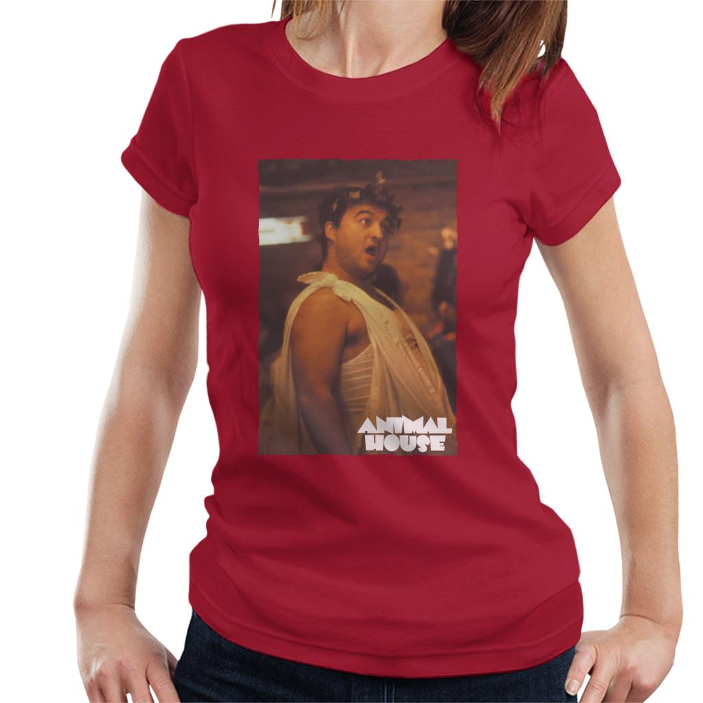 Animal House John Bluto Blutarsky Dressed In Toga Women's T-Shirt-ALL + EVERY