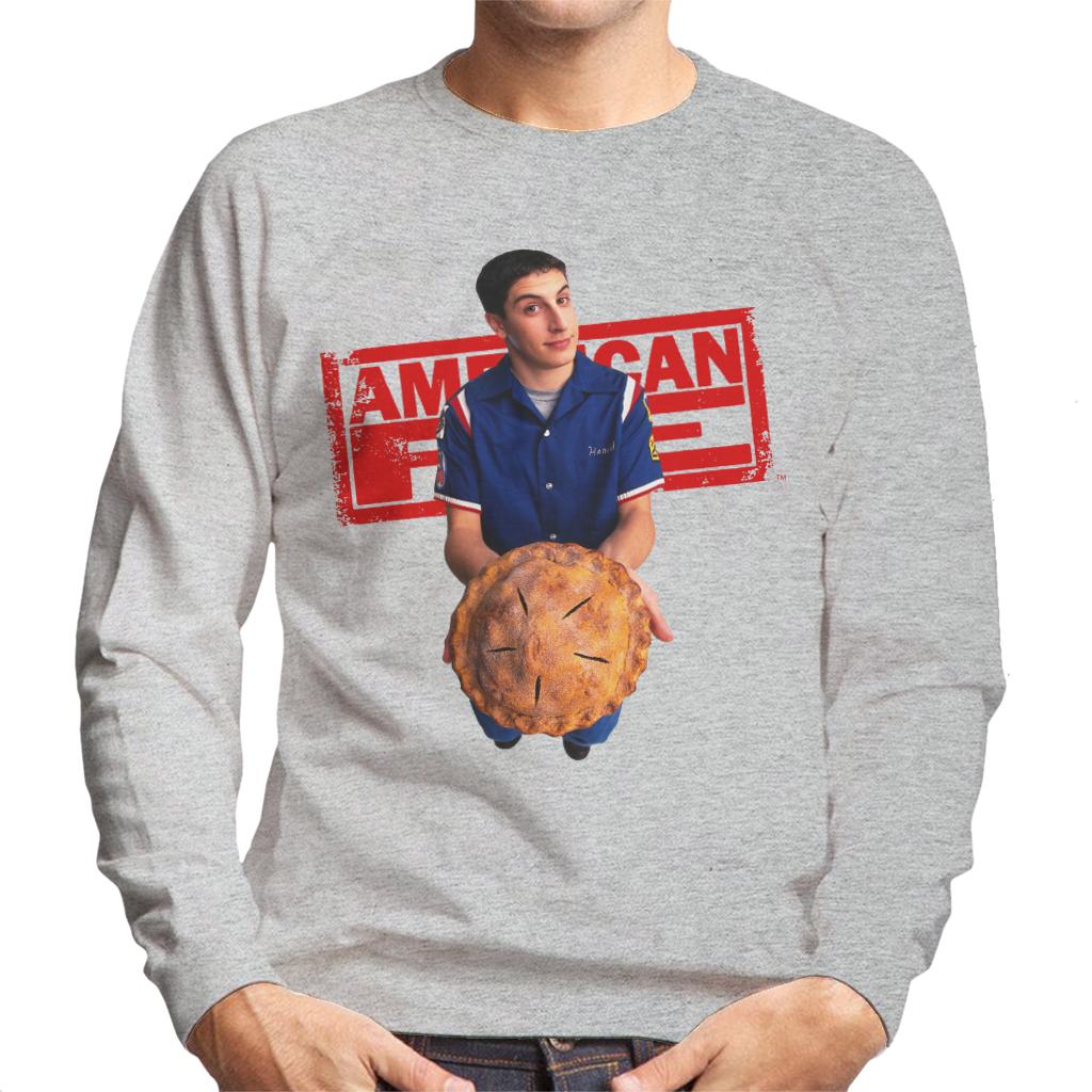 American Pie Jim Holding Pie Men's Sweatshirt-ALL + EVERY