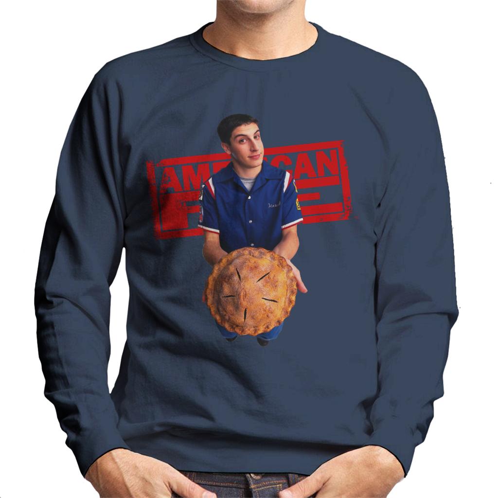 American Pie Jim Holding Pie Men's Sweatshirt-ALL + EVERY