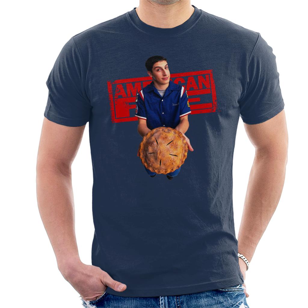 American Pie Jim Holding Pie Men's T-Shirt-ALL + EVERY