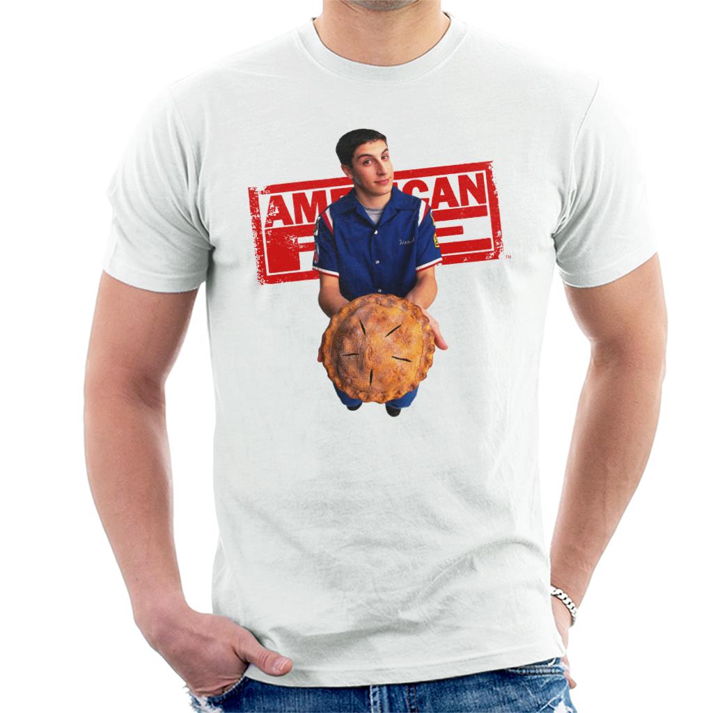 American Pie Jim Holding Pie Men's T-Shirt-ALL + EVERY