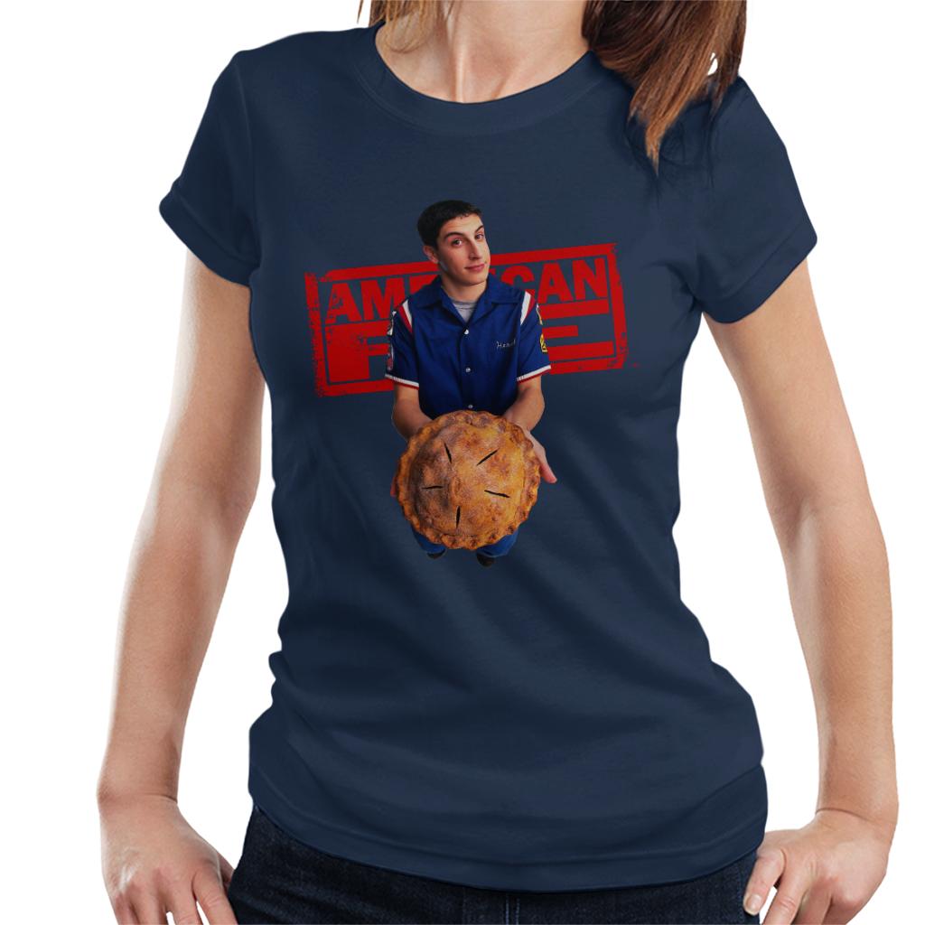 American Pie Jim Holding Pie Women's T-Shirt-ALL + EVERY