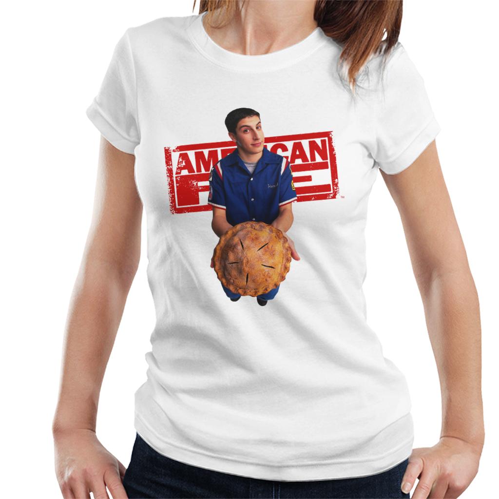 American Pie Jim Holding Pie Women's T-Shirt-ALL + EVERY