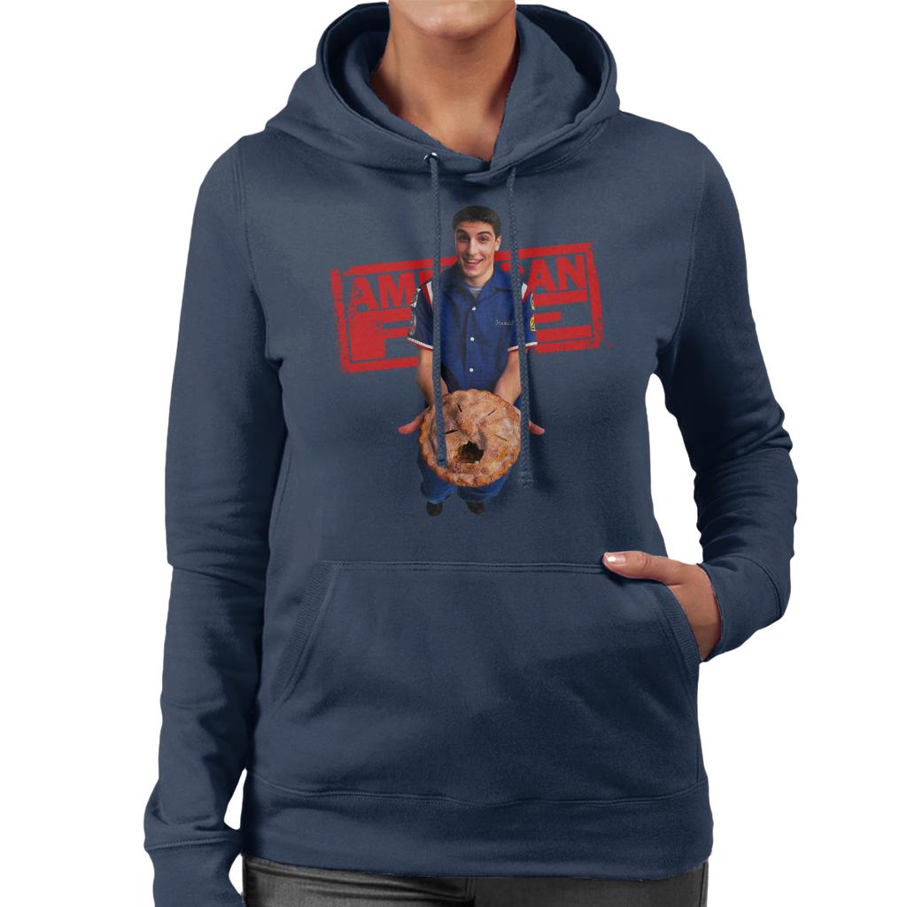 American Pie Jim Holding Eaten Pie Women's Hooded Sweatshirt-ALL + EVERY