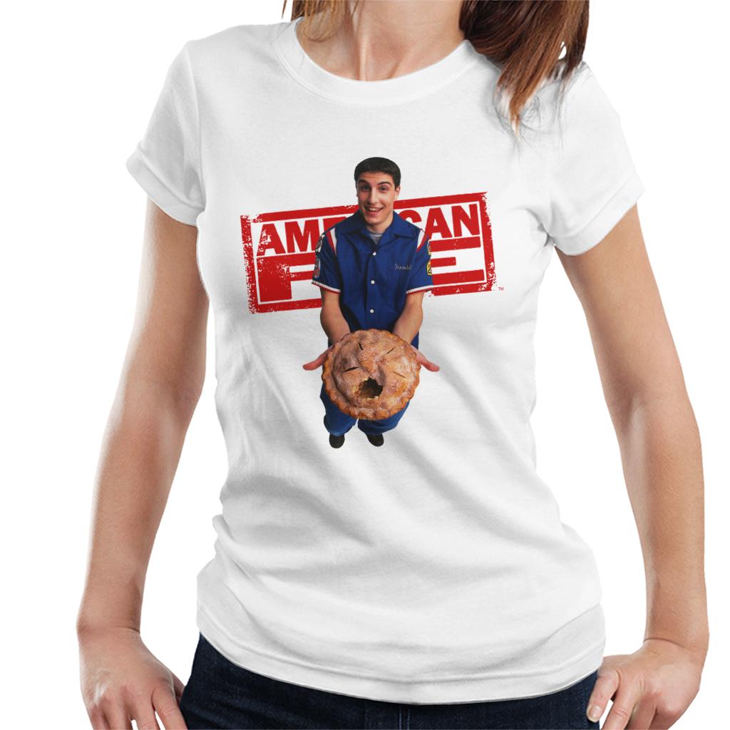 American Pie Jim Holding Eaten Pie Women's T-Shirt-ALL + EVERY