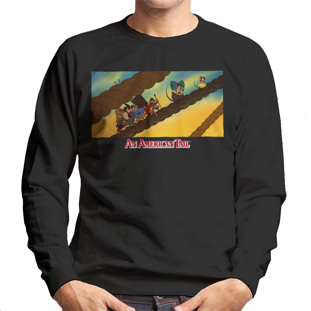 An American Tail Fievel And Family On Rope Men's Sweatshirt-ALL + EVERY