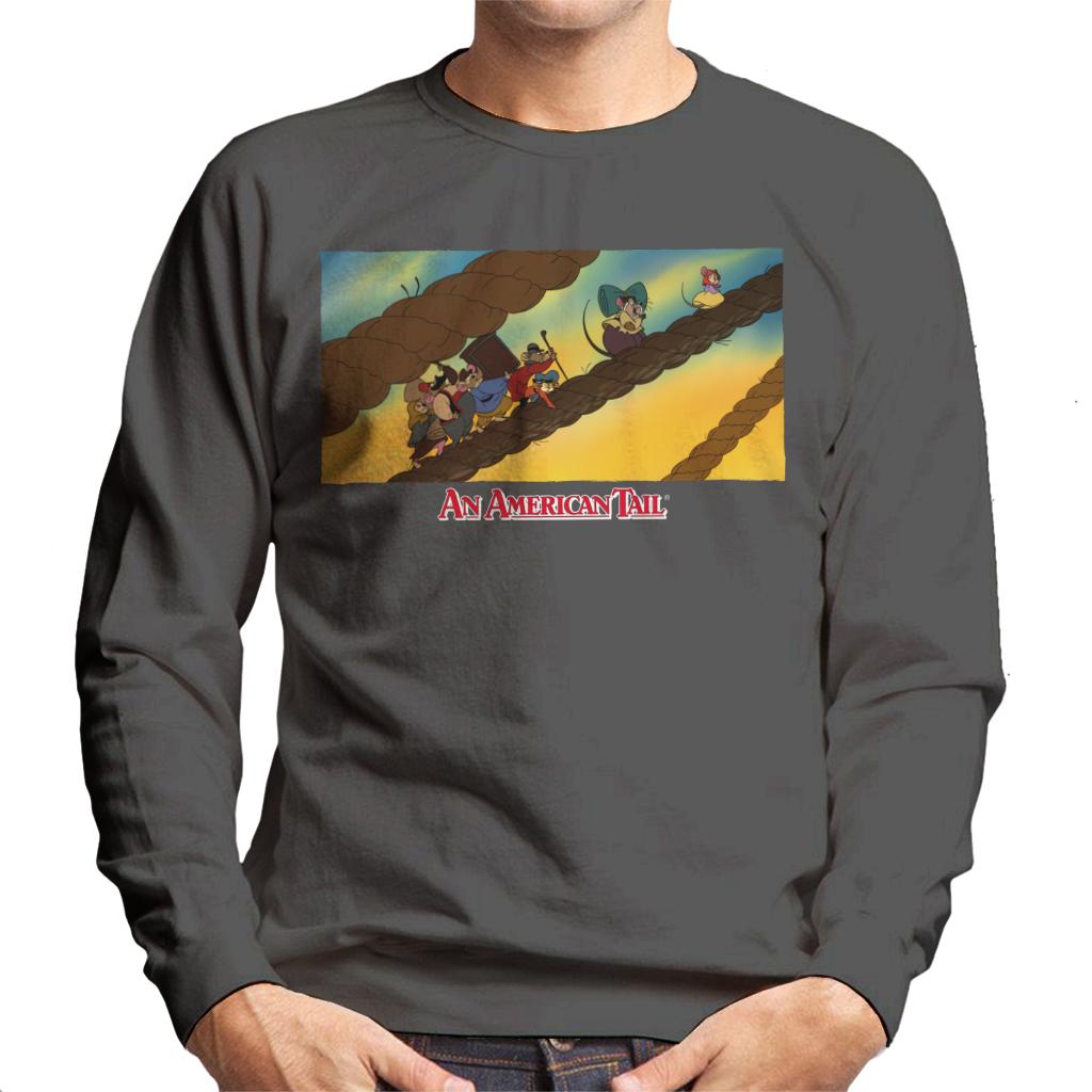 An American Tail Fievel And Family On Rope Men's Sweatshirt-ALL + EVERY