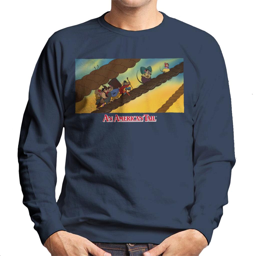 An American Tail Fievel And Family On Rope Men's Sweatshirt-ALL + EVERY