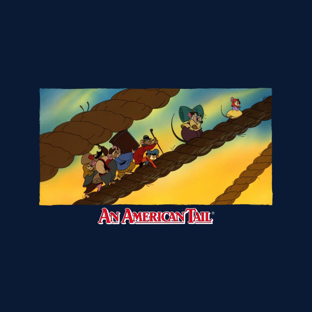 An American Tail Fievel And Family On Rope Men's T-Shirt-ALL + EVERY