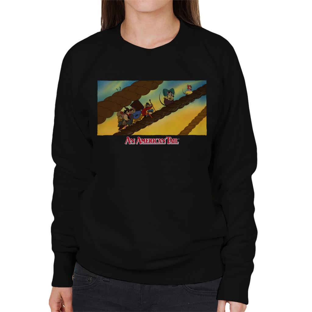 An American Tail Fievel And Family On Rope Women's Sweatshirt-ALL + EVERY