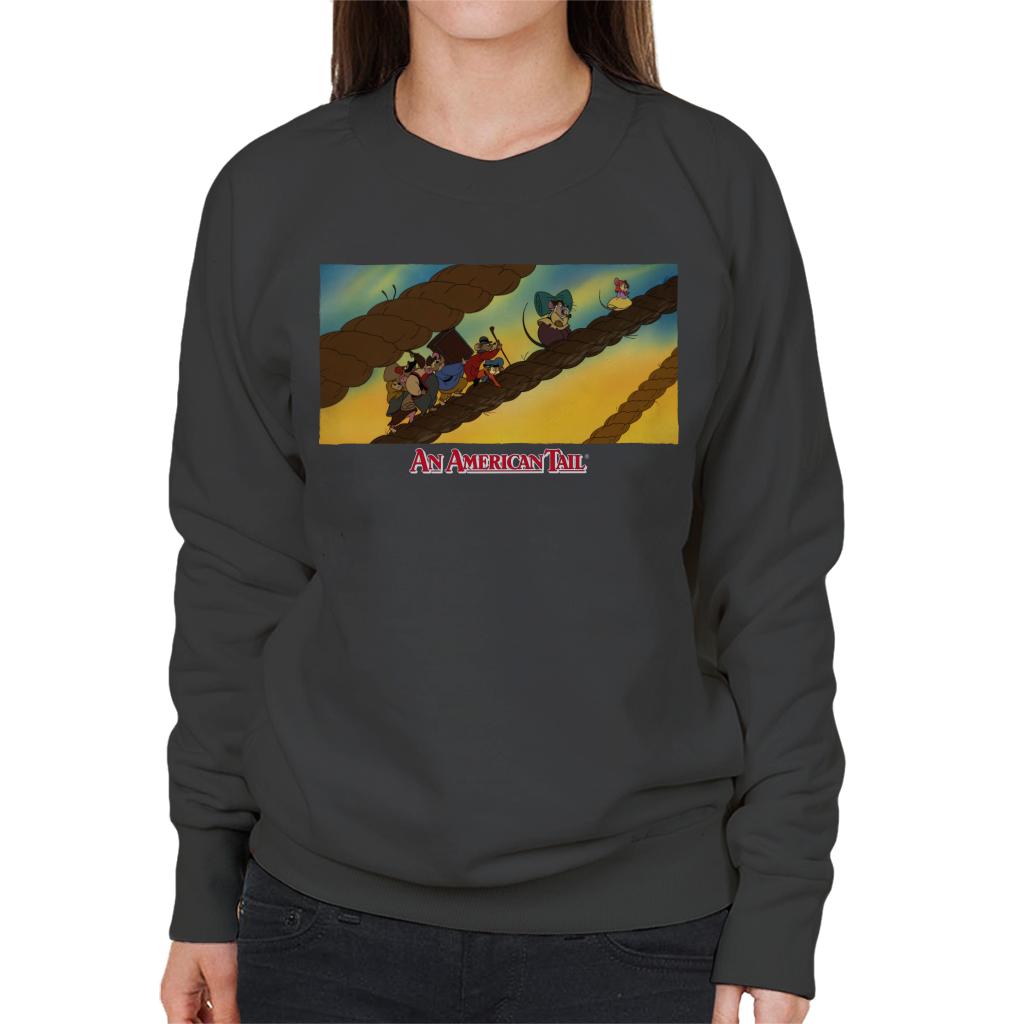 An American Tail Fievel And Family On Rope Women's Sweatshirt-ALL + EVERY