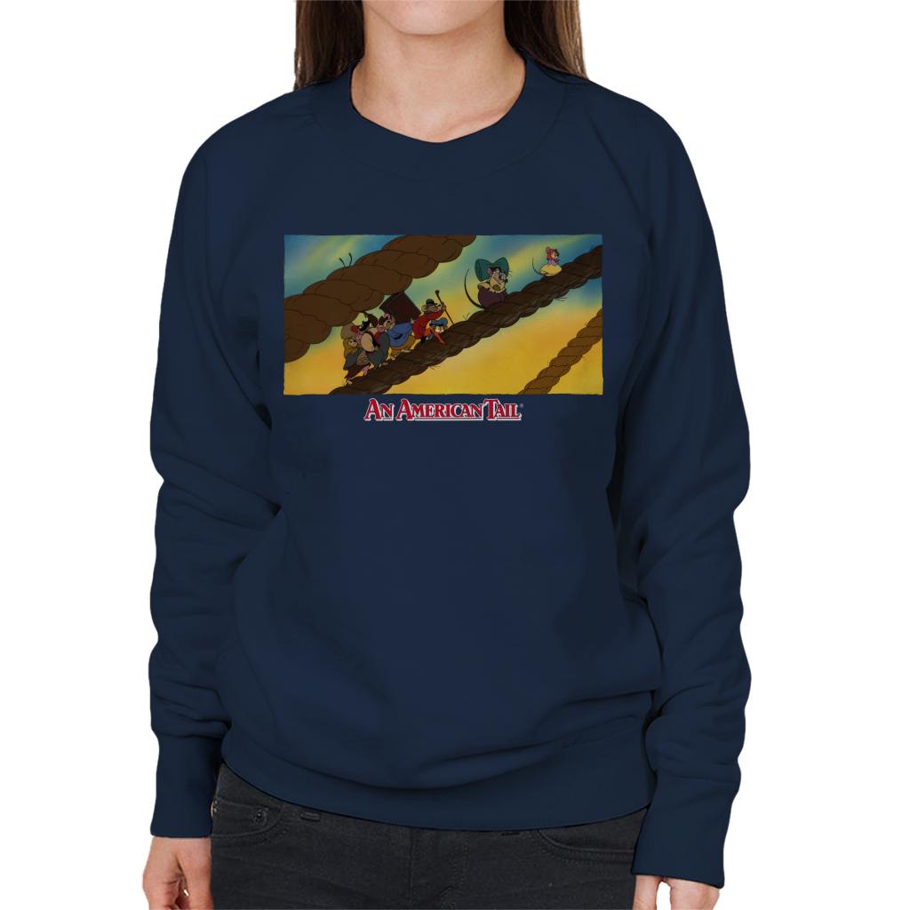 An American Tail Fievel And Family On Rope Women's Sweatshirt-ALL + EVERY