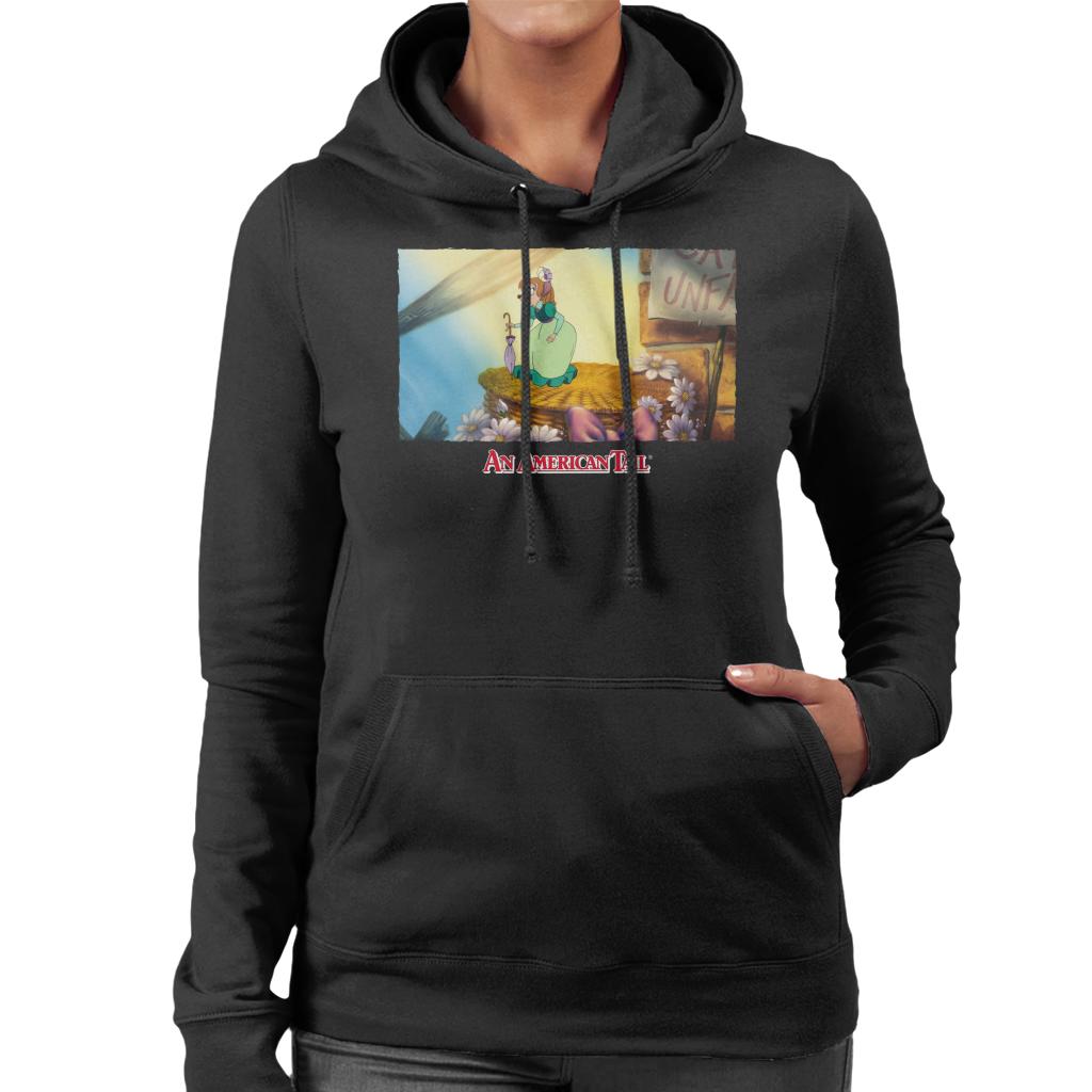 An American Tail Bridget Holding Pink Umbrella Women's Hooded Sweatshirt-ALL + EVERY