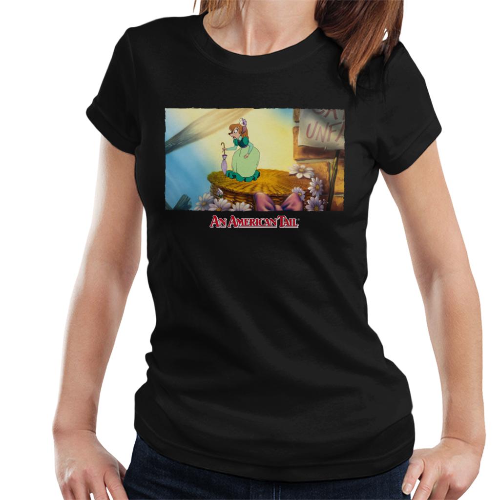 An American Tail Bridget Holding Pink Umbrella Women's T-Shirt-ALL + EVERY