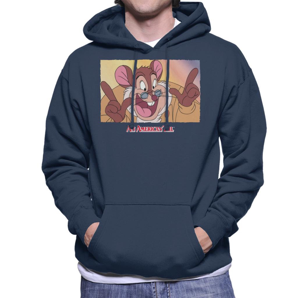 An American Tail Papa Mousekewitz Face Men's Hooded Sweatshirt-ALL + EVERY