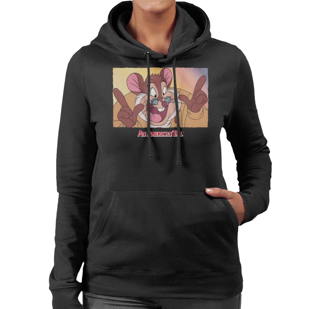 An American Tail Papa Mousekewitz Face Women's Hooded Sweatshirt-ALL + EVERY