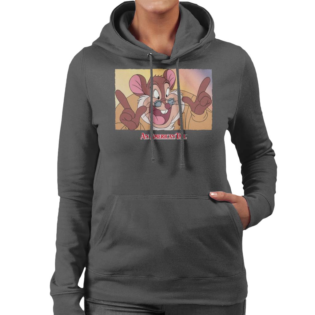 An American Tail Papa Mousekewitz Face Women's Hooded Sweatshirt-ALL + EVERY