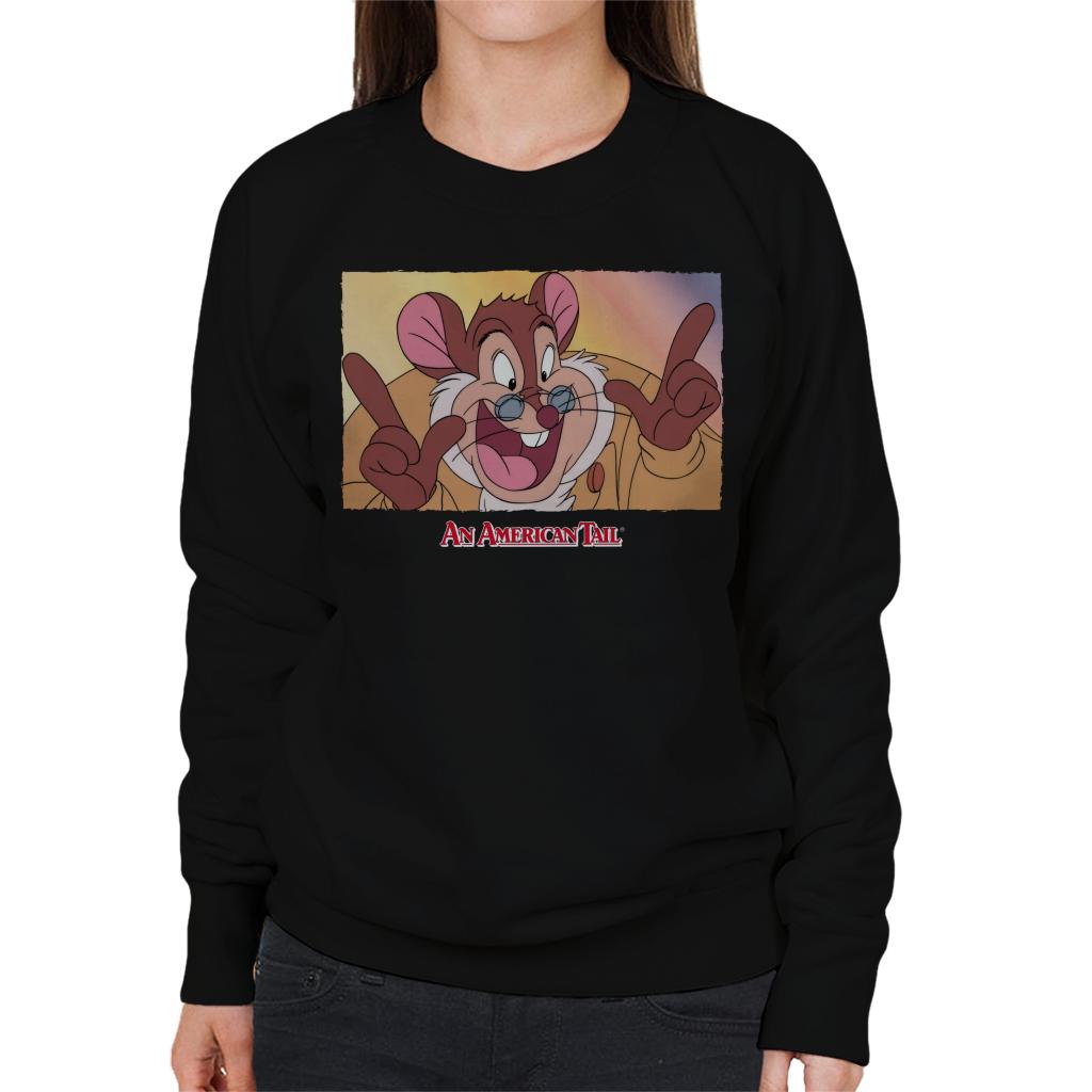 An American Tail Papa Mousekewitz Face Women's Sweatshirt-ALL + EVERY