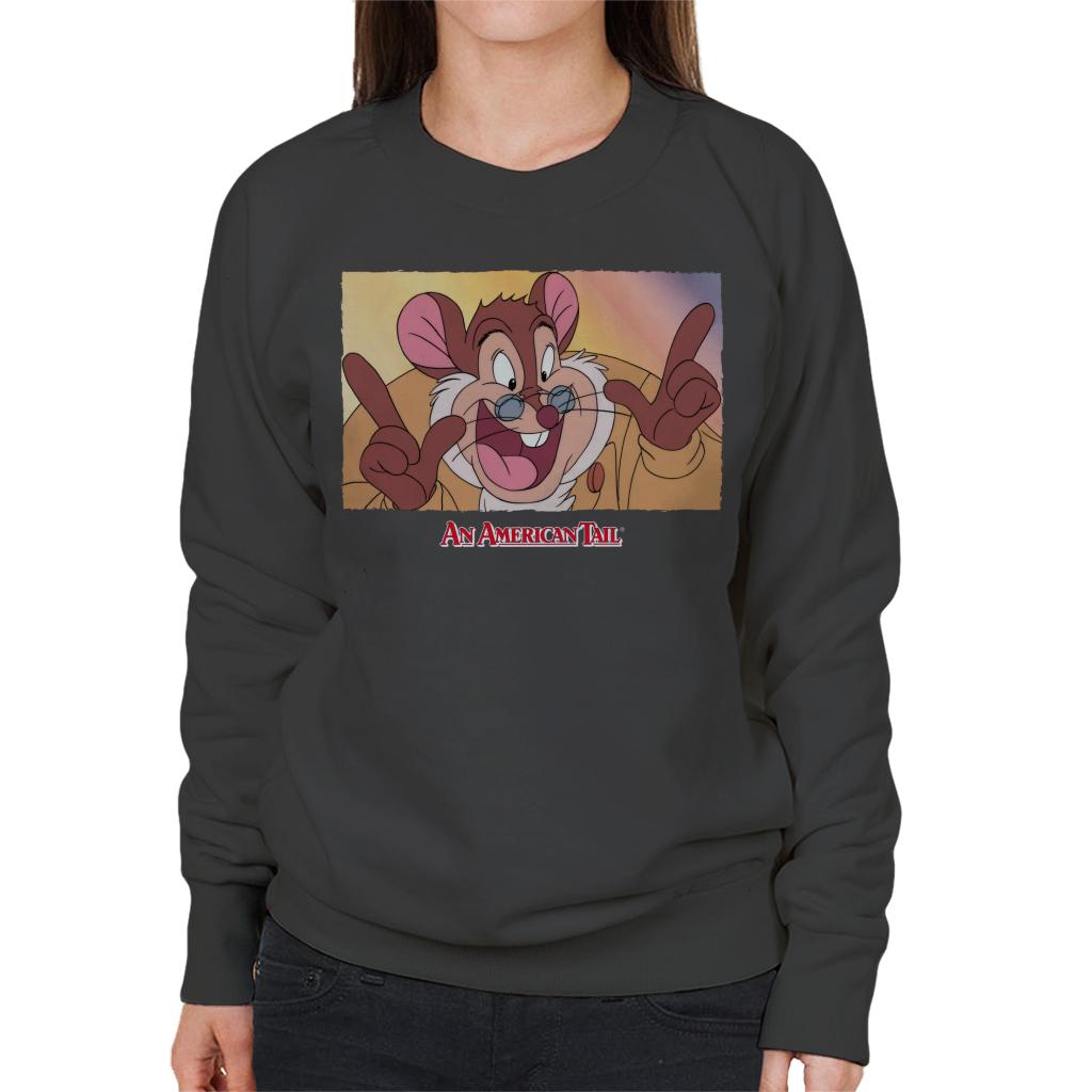 An American Tail Papa Mousekewitz Face Women's Sweatshirt-ALL + EVERY