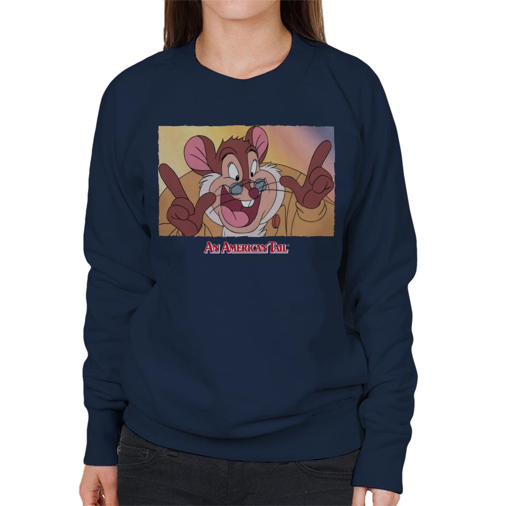 An American Tail Papa Mousekewitz Face Women's Sweatshirt-ALL + EVERY