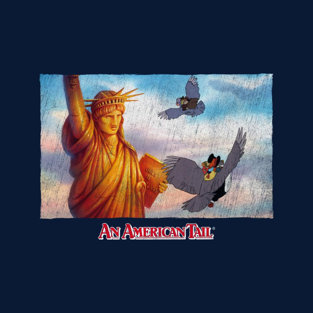 An American Tail Flying Henri Le Pigeon Near Statue Of Liberty Women's T-Shirt-ALL + EVERY