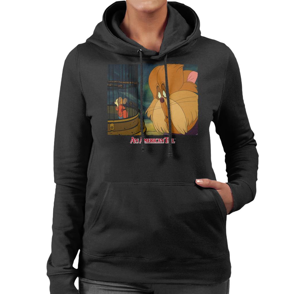 An American Tail Fieval In A Cage And Tiger Women's Hooded Sweatshirt-ALL + EVERY