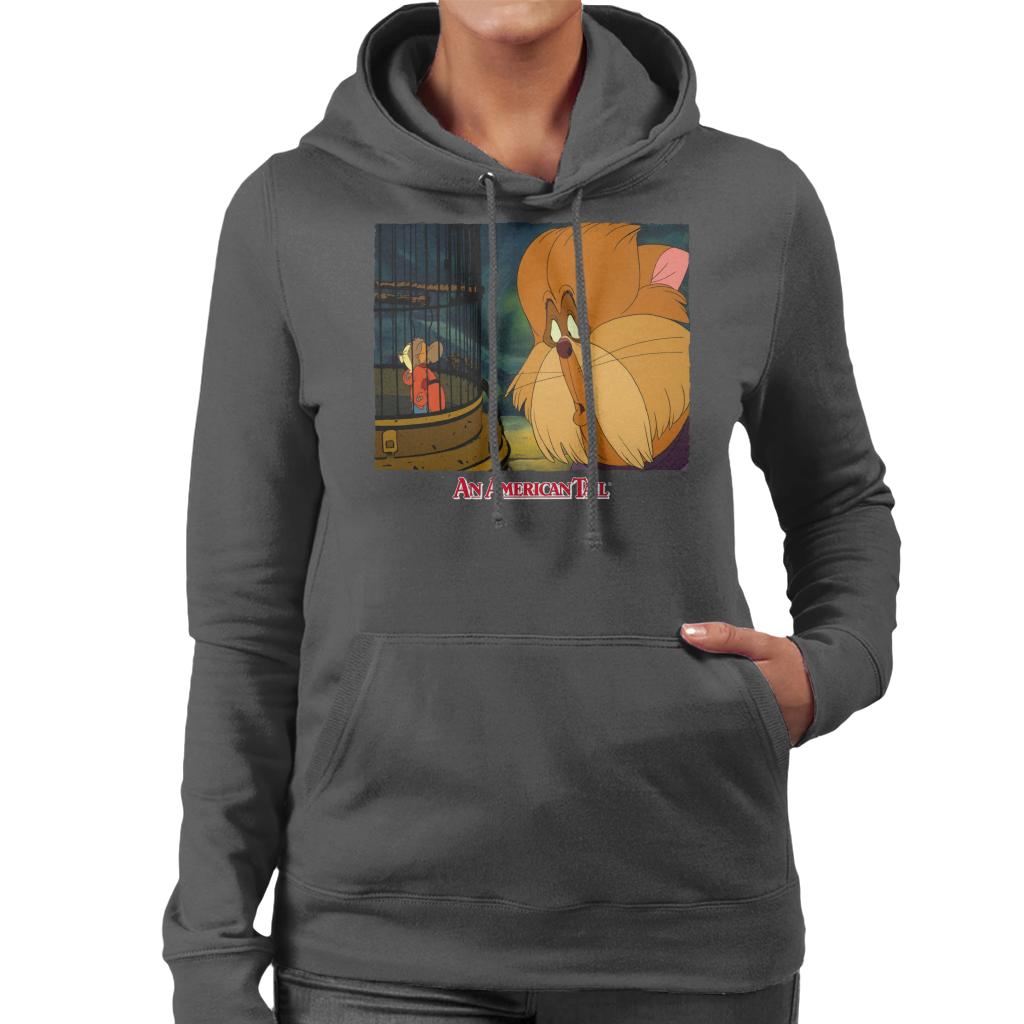 An American Tail Fieval In A Cage And Tiger Women's Hooded Sweatshirt-ALL + EVERY