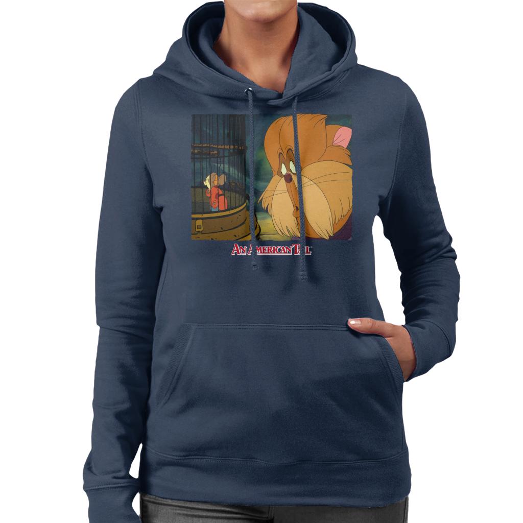 An American Tail Fieval In A Cage And Tiger Women's Hooded Sweatshirt-ALL + EVERY