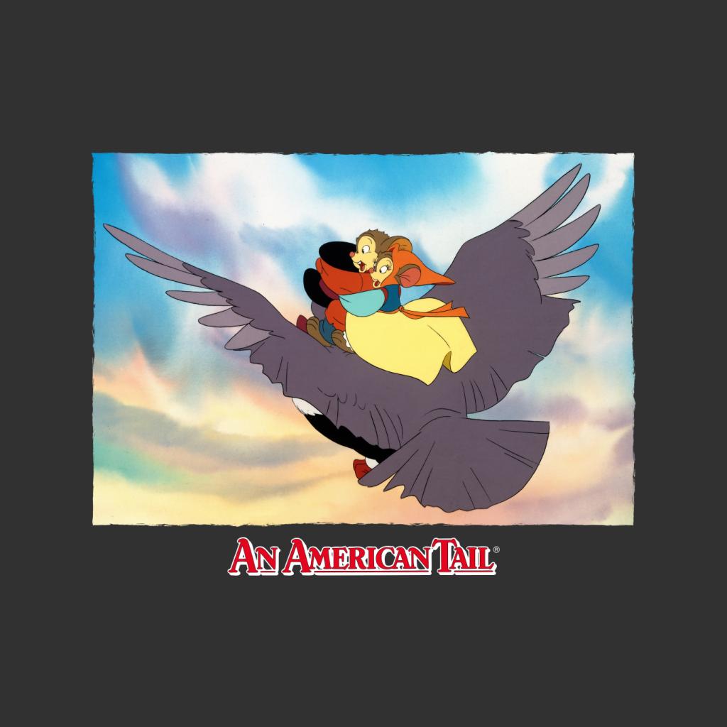 An American Tail Fieval And Tanya Flying On Henri Le Pigeon Men's T-Shirt-ALL + EVERY