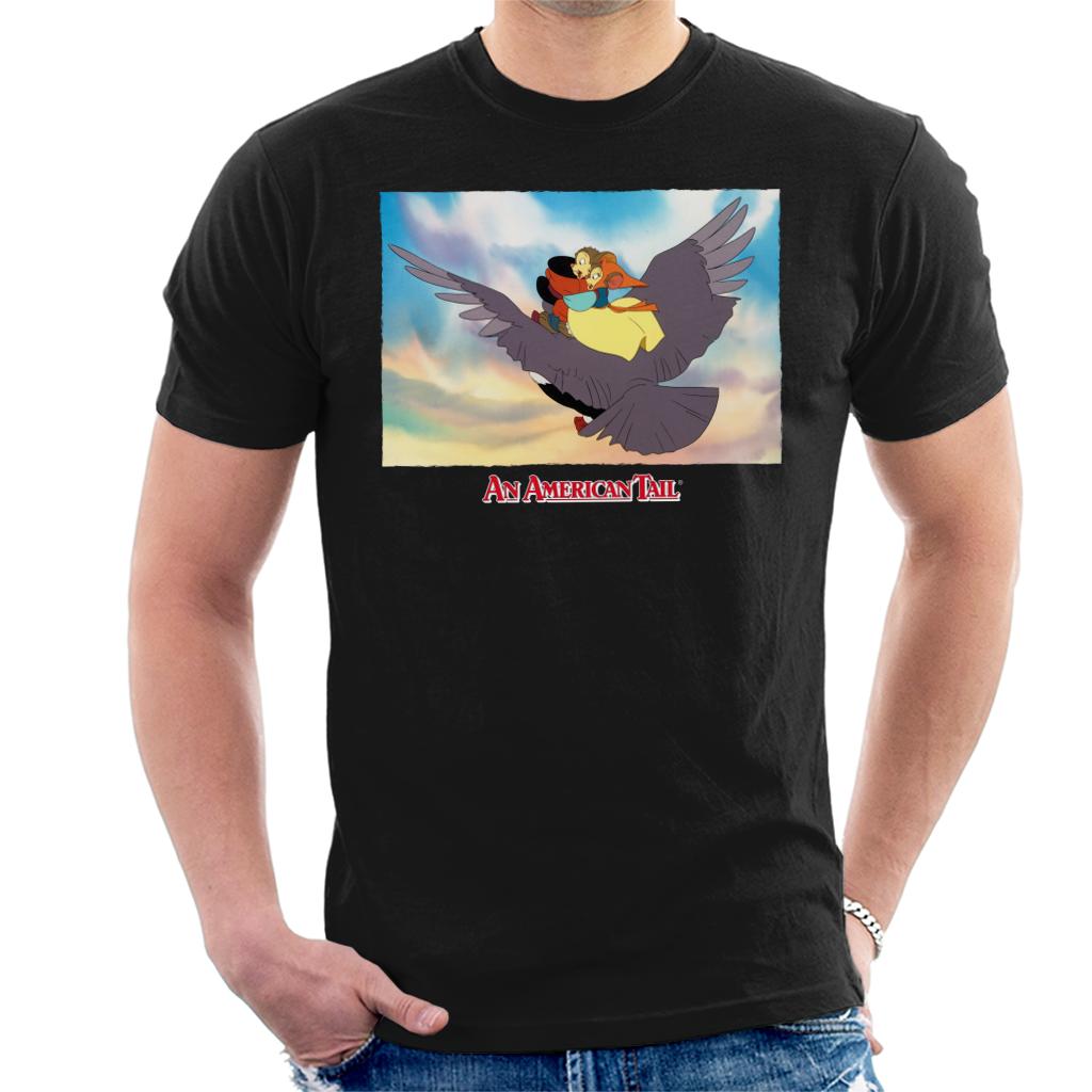 An American Tail Fieval And Tanya Flying On Henri Le Pigeon Men's T-Shirt-ALL + EVERY