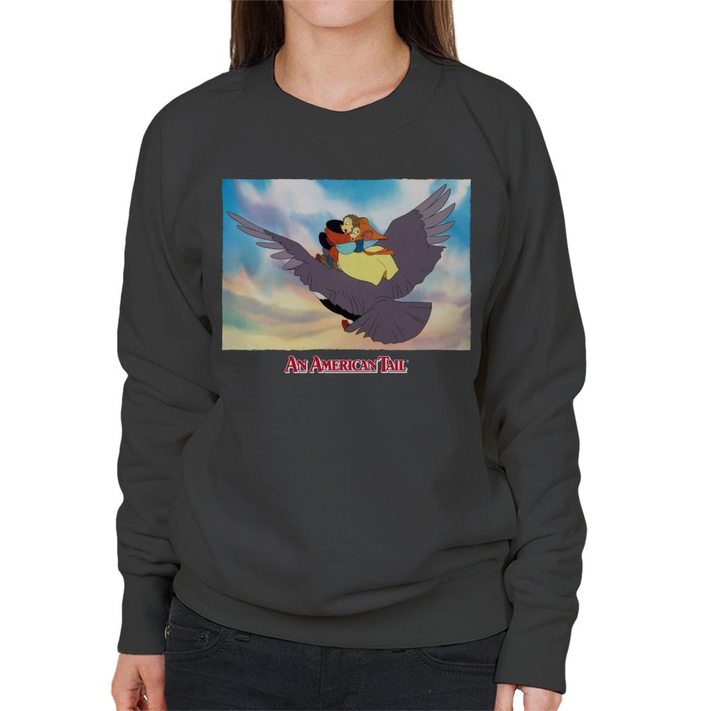 An American Tail Fieval And Tanya Flying On Henri Le Pigeon Women's Sweatshirt-ALL + EVERY