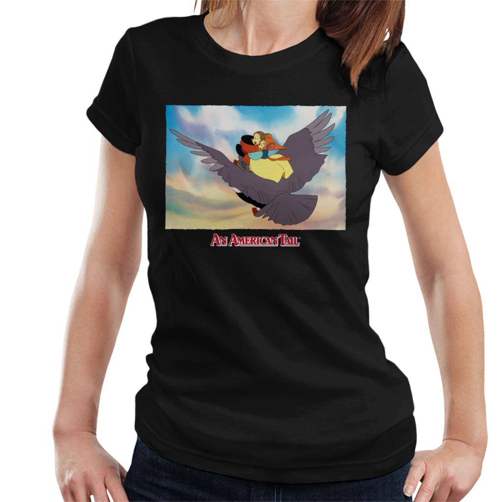 An American Tail Fieval And Tanya Flying On Henri Le Pigeon Women's T-Shirt-ALL + EVERY