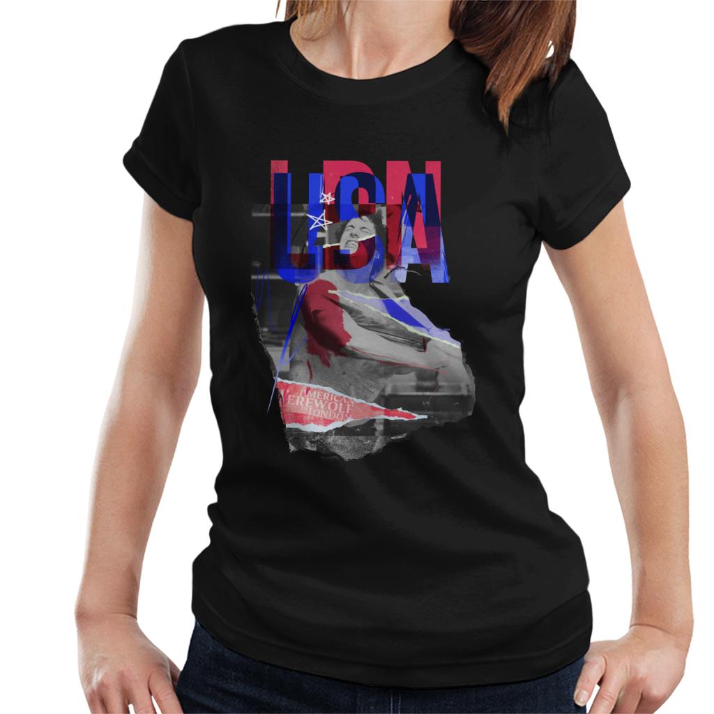 An American Werewolf In London USA Theme Women's T-Shirt-ALL + EVERY