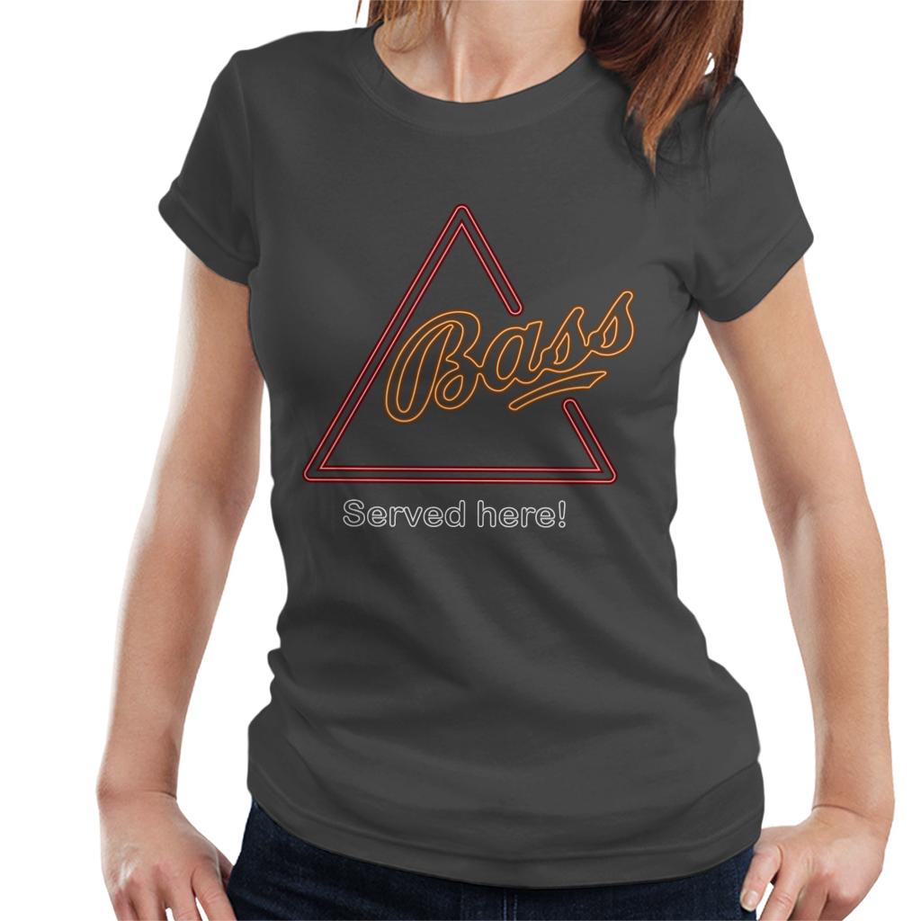 Bass Served Here Neon Sign Women's T-Shirt-ALL + EVERY