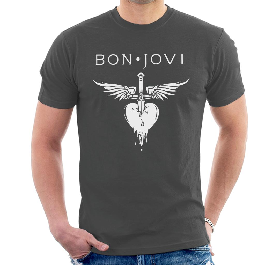 Bon Jovi Dagger Heart Logo Men's T-Shirt-ALL + EVERY