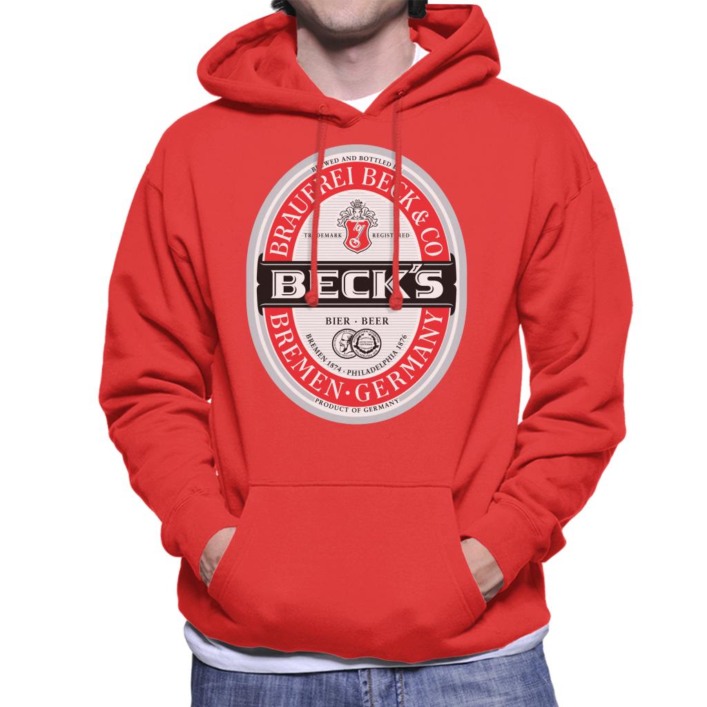 Beck's Beer Classic Label Men's Hooded Sweatshirt-ALL + EVERY