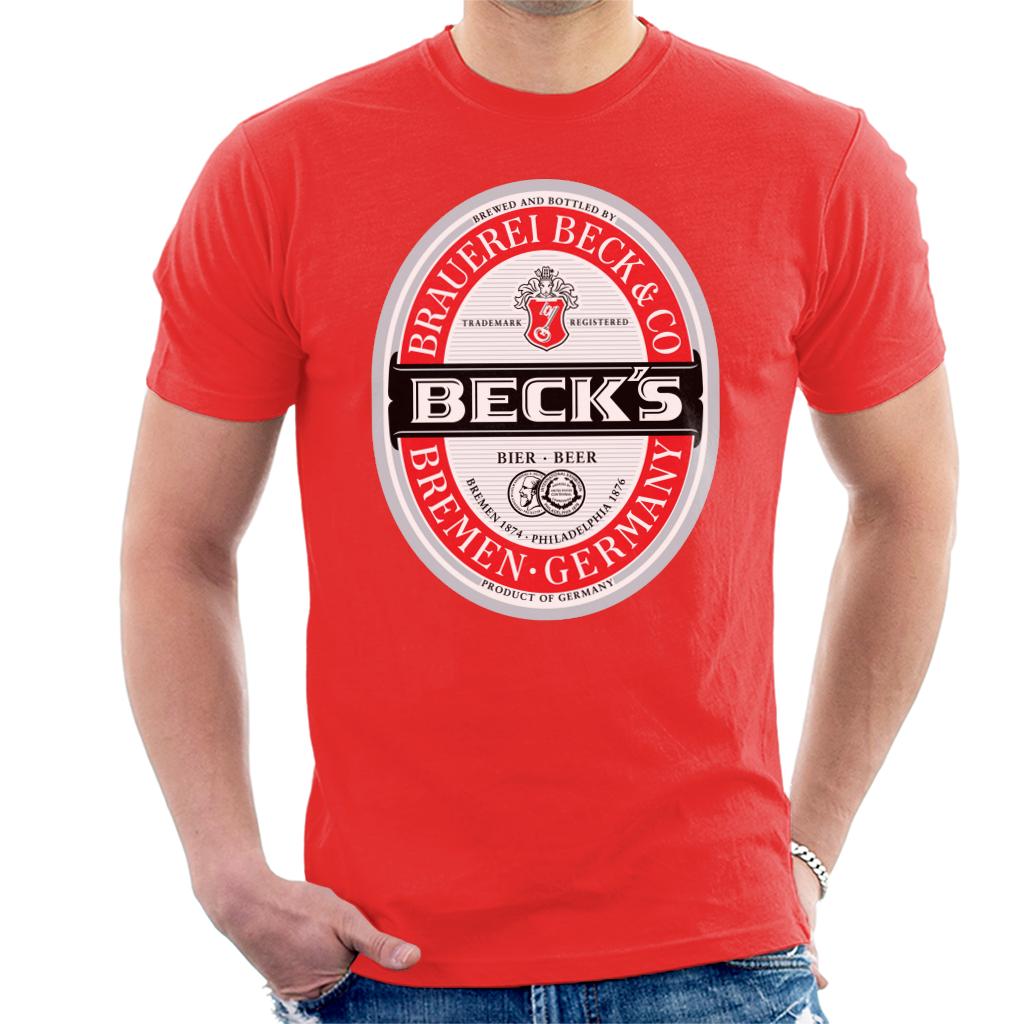 Beck's Beer Classic Label Men's T-Shirt-ALL + EVERY