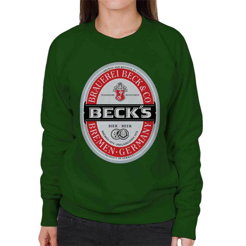 Beck's Beer Classic Label Women's Sweatshirt-ALL + EVERY