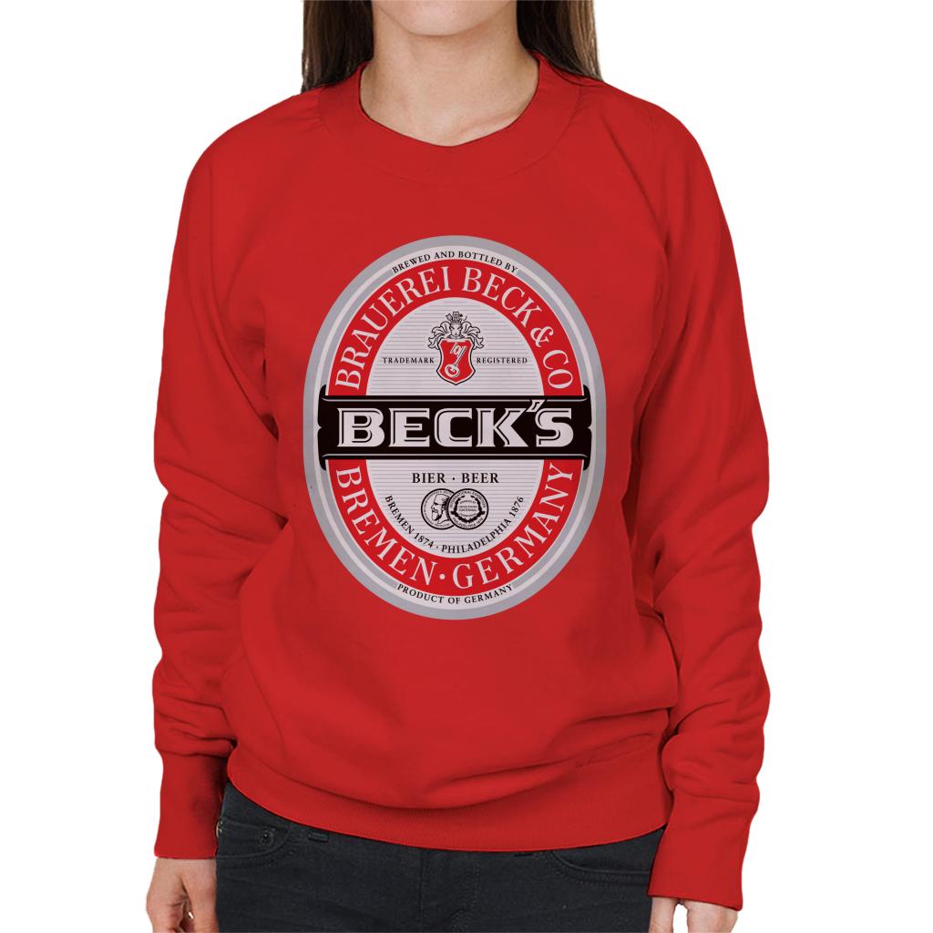 Beck's Beer Classic Label Women's Sweatshirt-ALL + EVERY