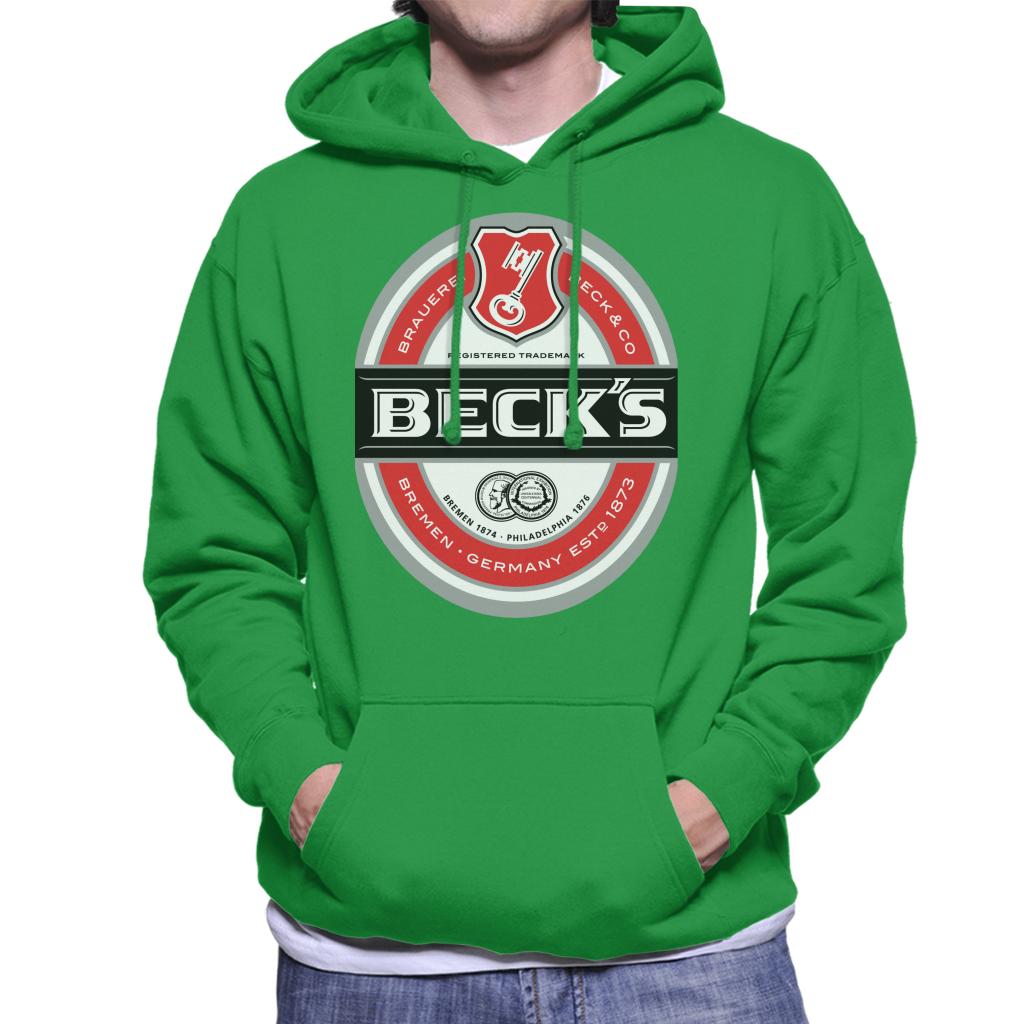 Beck's Brauerei Label Men's Hooded Sweatshirt-ALL + EVERY