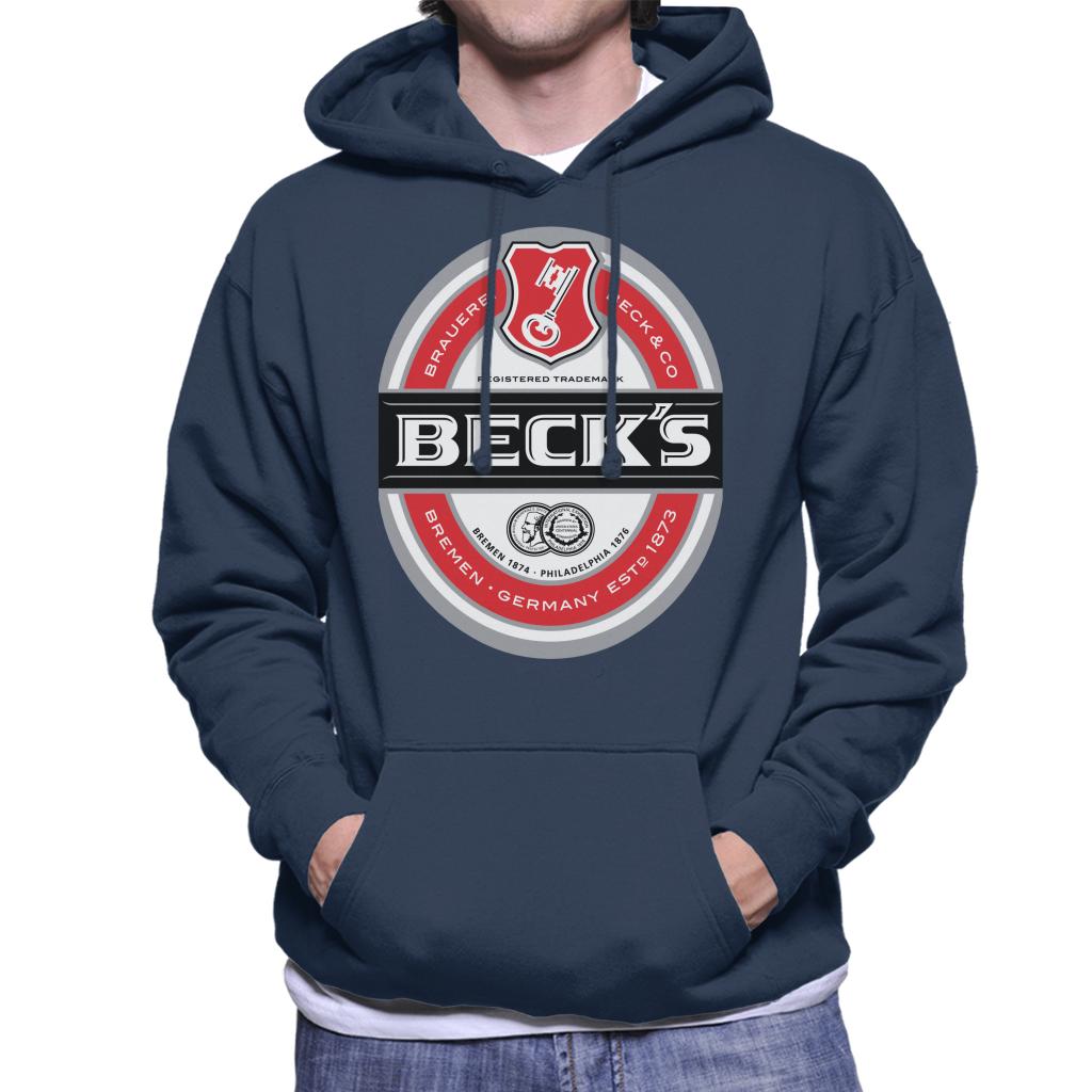 Beck's Brauerei Label Men's Hooded Sweatshirt-ALL + EVERY