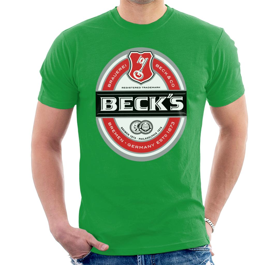 Beck's Brauerei Label Men's T-Shirt-ALL + EVERY