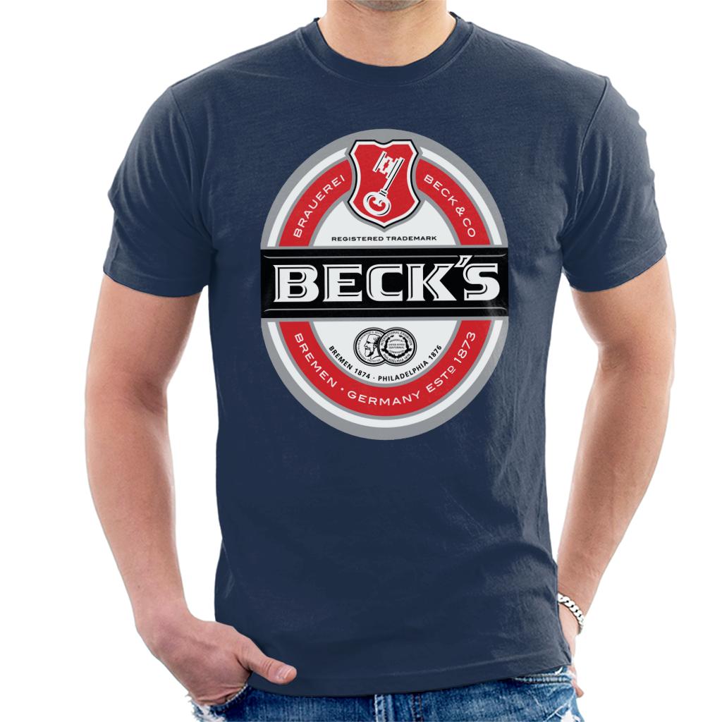 Beck's Brauerei Label Men's T-Shirt-ALL + EVERY